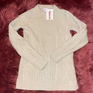 NWT! Girls Tommy Bahama Beige & Gold Glitter Knit Sweater 🎉HP🎉